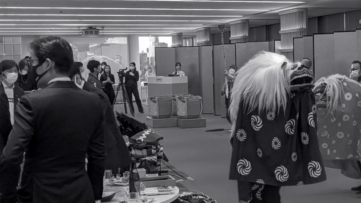 獅子舞演出｜同時配信で他会場と共有